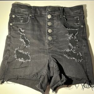 American Eagle Stretch Black Denim Shorts size 6